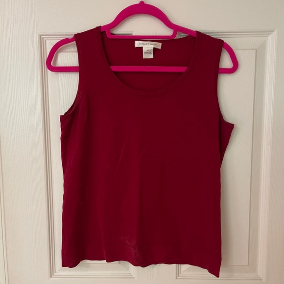 August Silk Sleeveless Burgundy Knit Tank Top - Picture 1 of 4